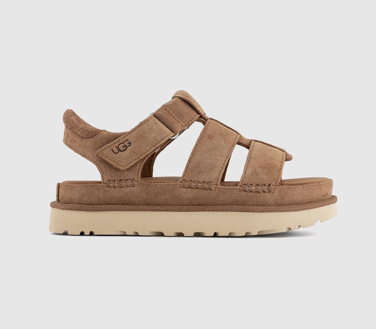 Womens UGG Goldenstar Strap Sandals Chestnut