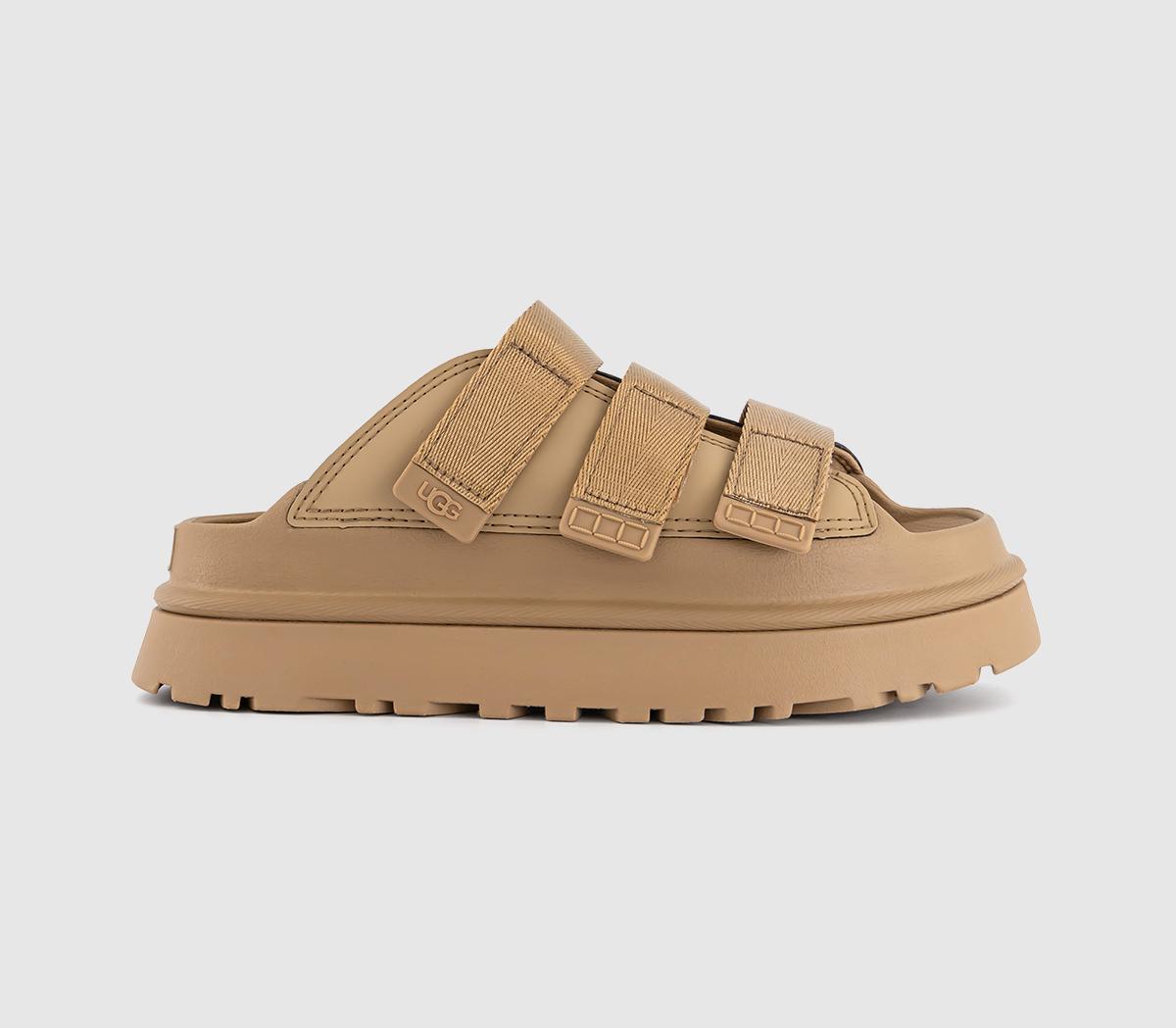 Womens UGG Goldenglow Slides Dark Sand