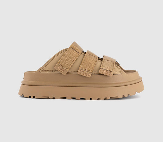 Womens UGG Goldenglow Slides Dark Sand