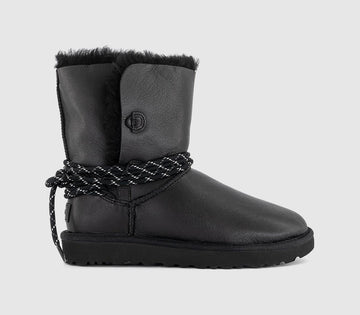 Womens UGG Bailey Tie Leather Black Leather