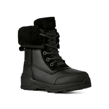 UGG Boys Adirondack Boot XXV Black Leather Waterproof