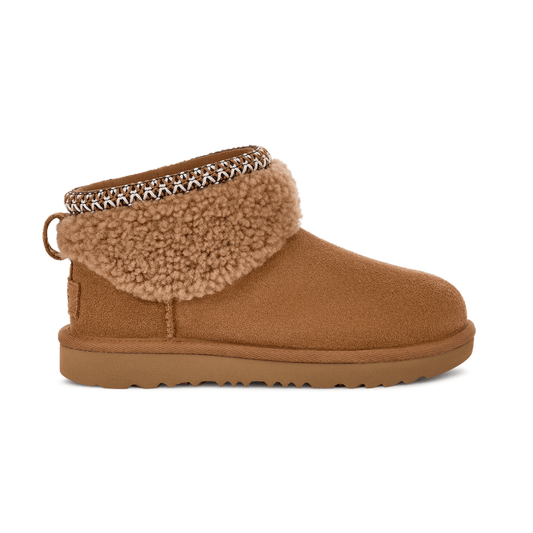 UGG Girls Classic Ultra Mini Maxi Curly Chestnut